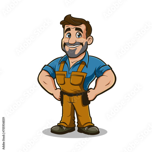 Fix Guy Cartoon Mascot Vector