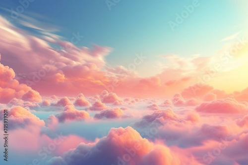 sky background with soft colors. Generative AI