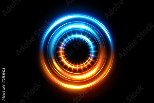 Rounded Gold Blue Light Shiny, Suitable For Product Advertising, Product Design and Other, Vector Illustration