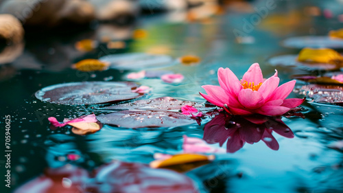 beautiful lotus flowers in the pond