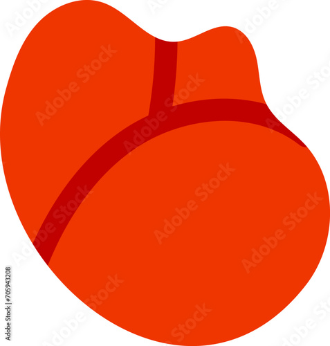 Red table tennis paddle isolated on white background. Ping pong racket simple design, sports equipment vector illustration. photo
