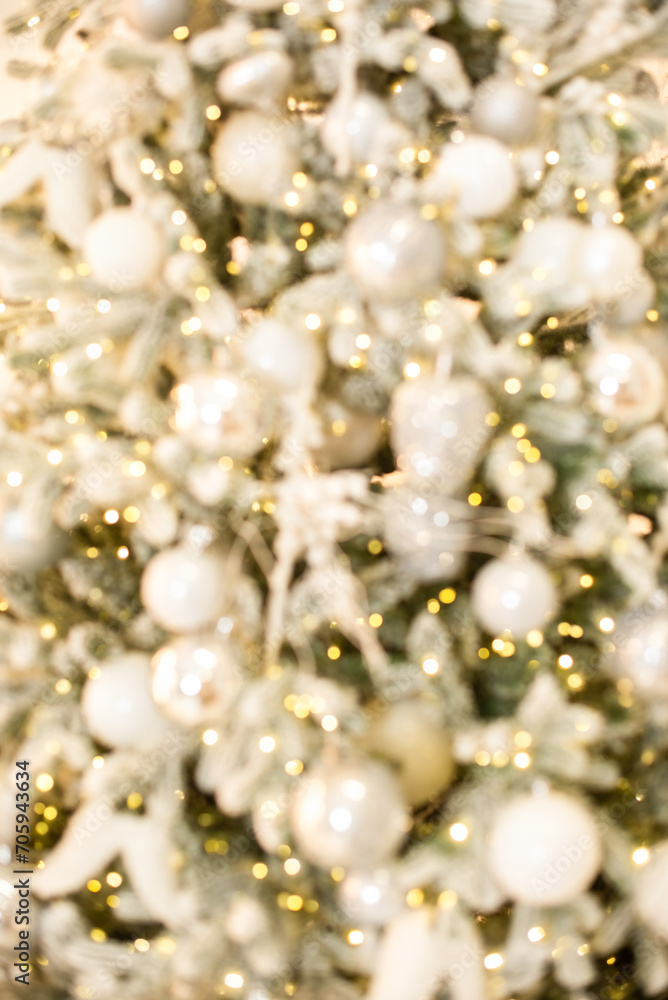 defocus. Christmas, New Year tree with gifts. white, gold, yellow. blogging content, background. bokeh, lights defocus. Christmas, New Year tree with gifts. white, gold, yellow. blogging content, background. bokeh, lights