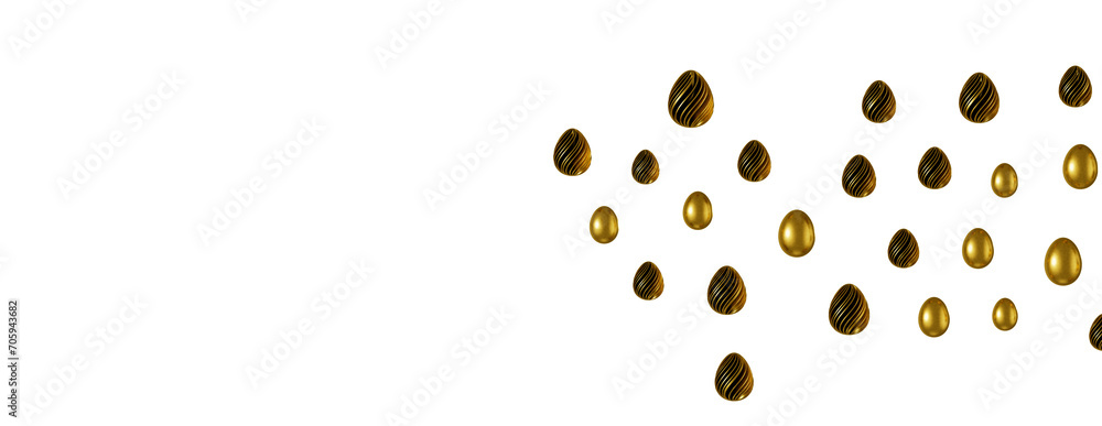 golden easter eggs; 3d rendered illustration golden easter eggs; 3d rendered illustration