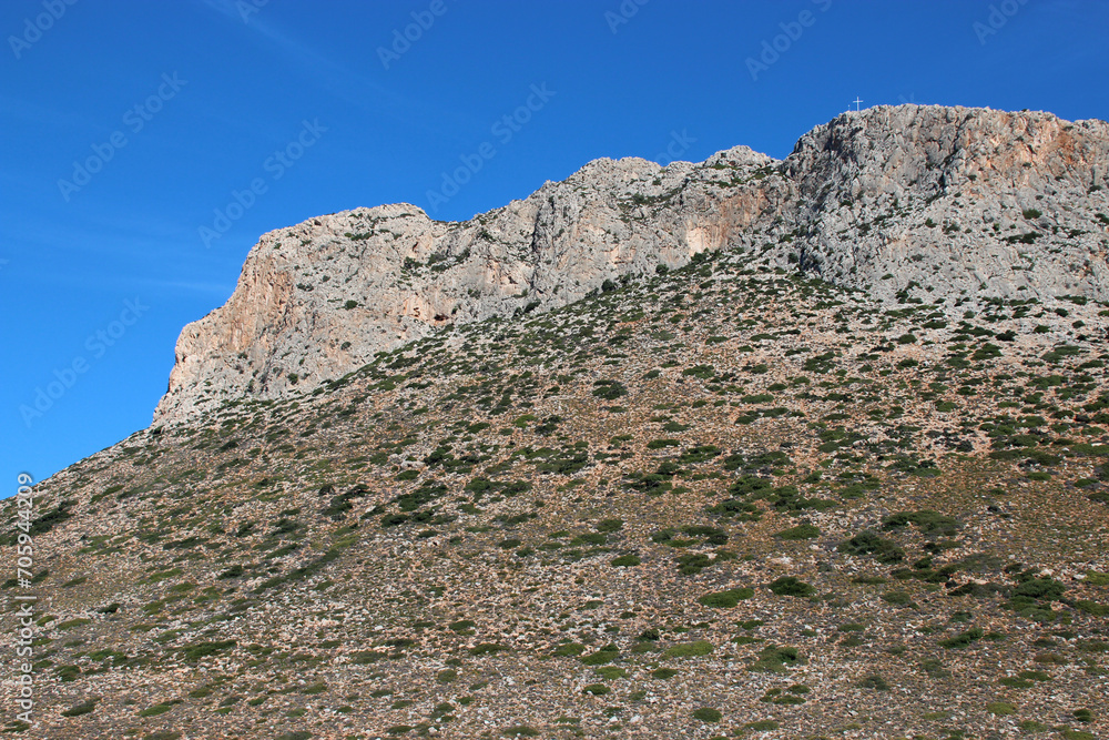 mountain in stavros in crete in greece 