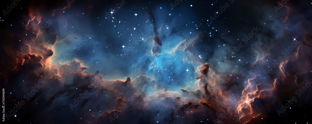 beautiful nebula mist in the space