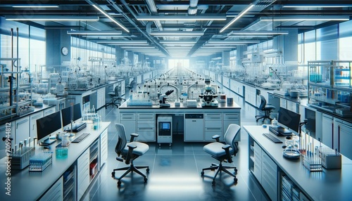 Spacious Biotechnology Laboratory with Modern Research Equipment photo