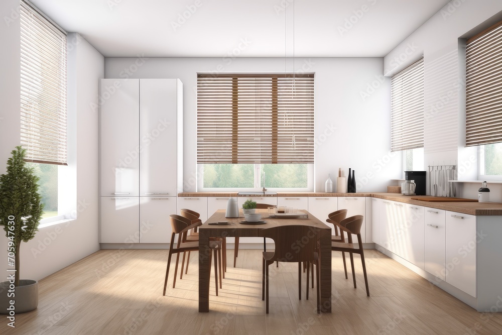 Fototapeta premium Modern design kitchen with sage green cabinet marble coun