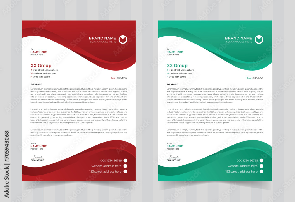 modern and corporate business letterhead design template modern and corporate business letterhead design template