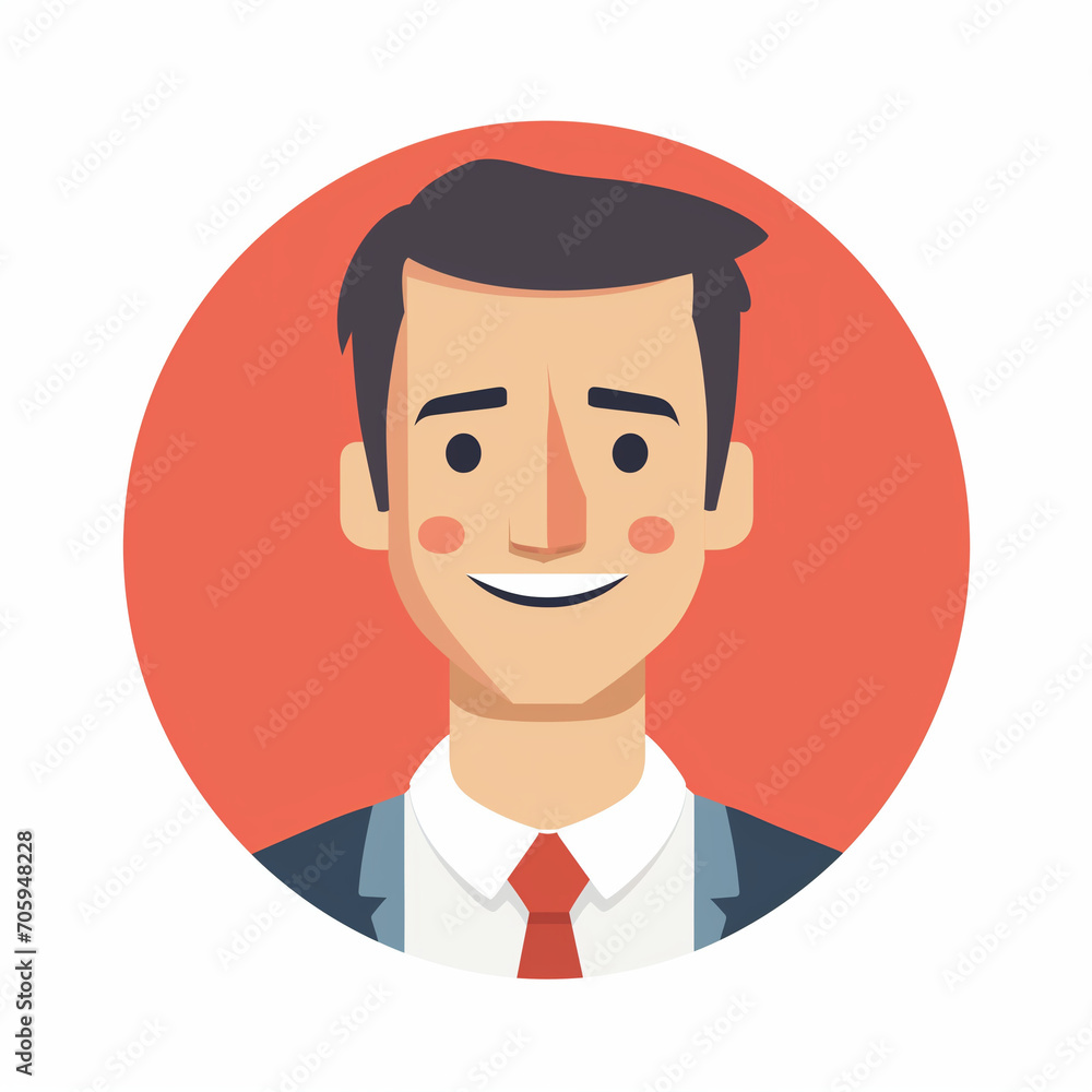 Illustration of white man, avatar in flat design Illustration of white man, avatar in flat design