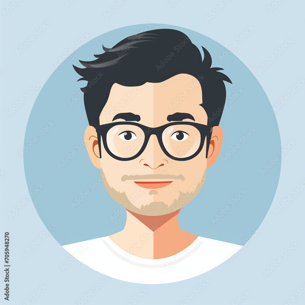 Illustration of white man, avatar in flat design Illustration of white man, avatar in flat design