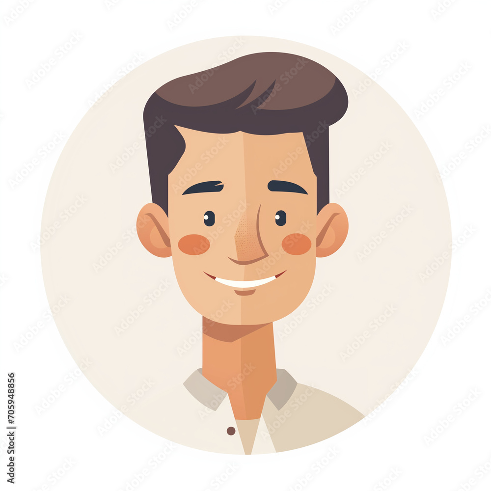 Illustration of white man, avatar in flat design Illustration of white man, avatar in flat design