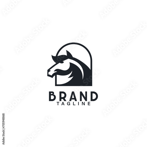 Horse posing from a barn window Icon Design Symbol Template Flat Style Vector