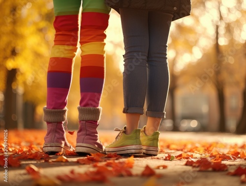 LGBT couple walking, legs of a lgbt couple, symbolizing diversity and solidarity in the LGBTQ+ community