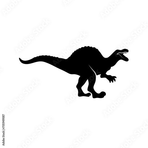 Find dinosaur silhouettes. Illustration of a group of icons of dinosaur silhouettes on black backgrounds. View the later logo  profile.