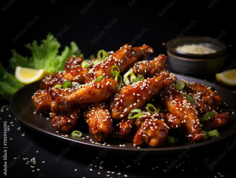 Korean BBQ sesame chicken wings