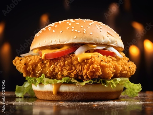 Cripy fried chicken burger