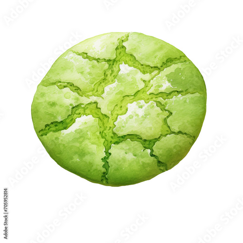 Watercolor Green Matcha Cookie