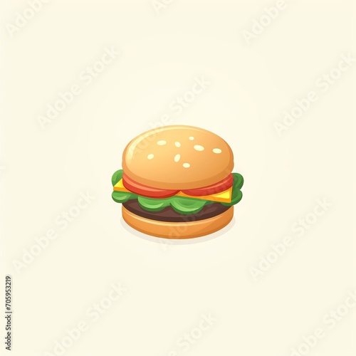 Delicious Hamburger on White Background