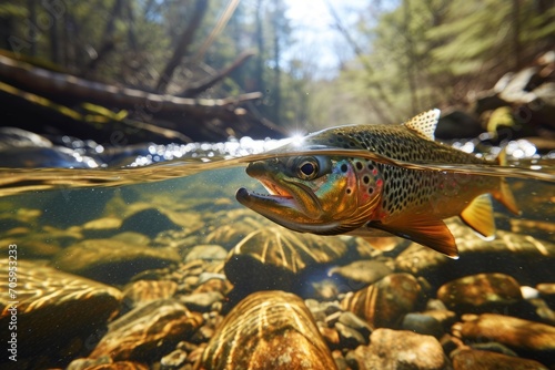 Go-Pro Underwater Photo of Trout in New Hampshire Stream