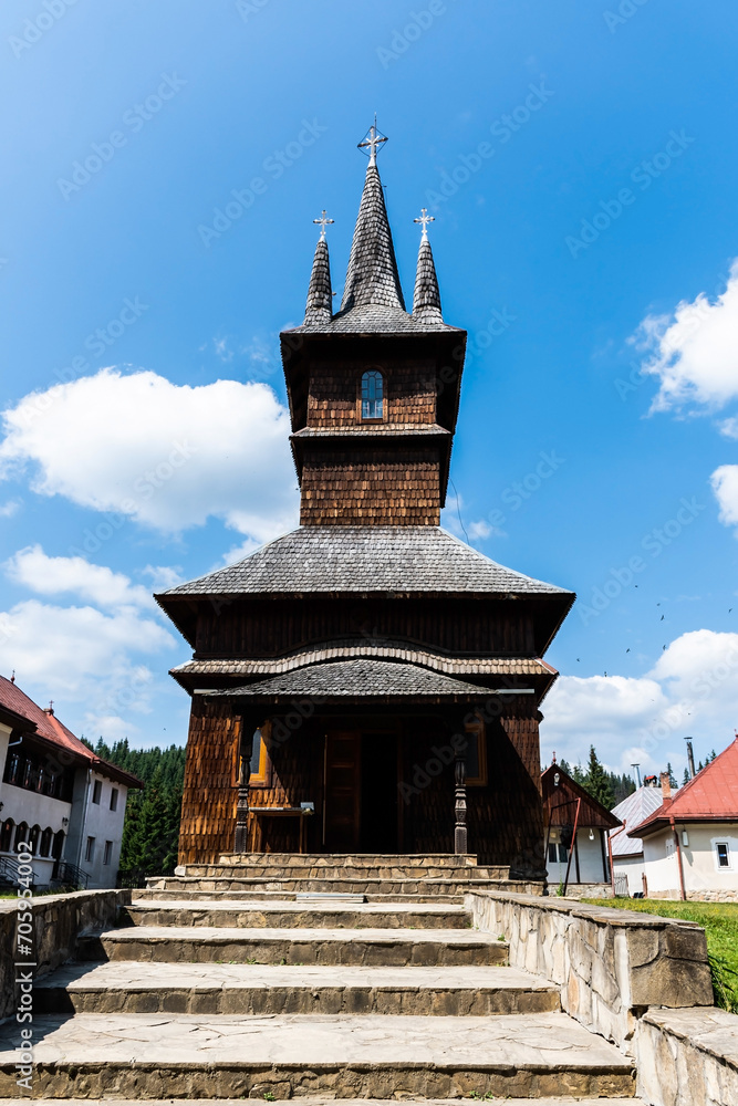 Oasa monastery located on the Transalpina road in Romania.