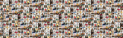 Collage of individual portraits presents a vibrant array of personalities, with each person showing off their unique style and character against a neutral backdrop, the concept of diversity of society