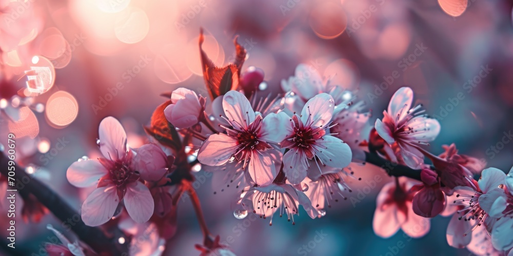 spring blooms in a plum tree. shallow depth of field. Prunus pissardii. spring mood spring blooms in a plum tree. shallow depth of field. Prunus pissardii. spring mood