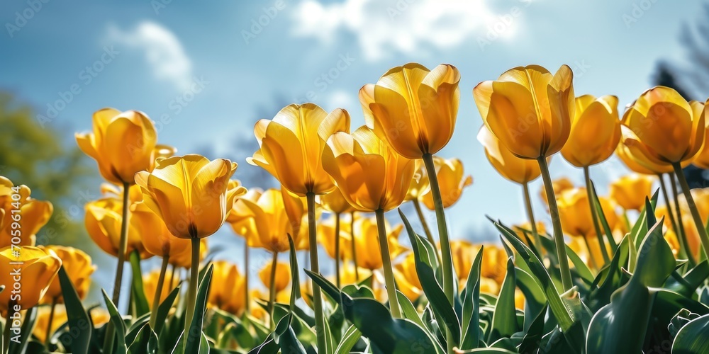 Obraz premium The tulip is a Eurasian and North African genus of perennial, bulbous plants in the lily family.