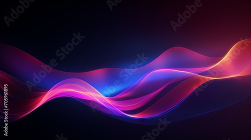 Minimalistic Clean Abstract Neon Wave Background Design AI Generated