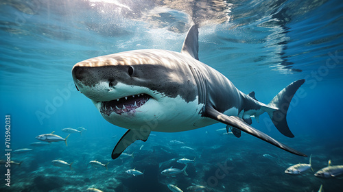 a majestic shark underwater