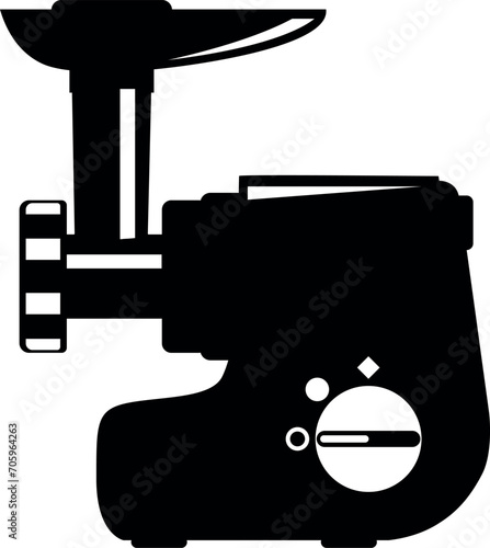Electric Meat Grinder Icon in flat style. Vector Illustration