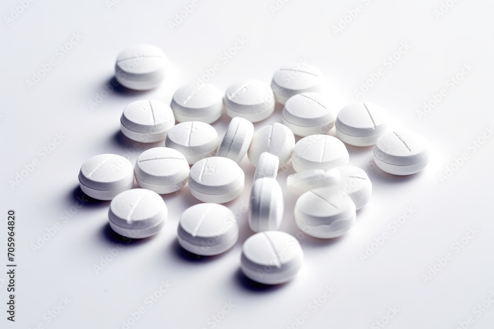 painkillers on white background painkillers on white background
