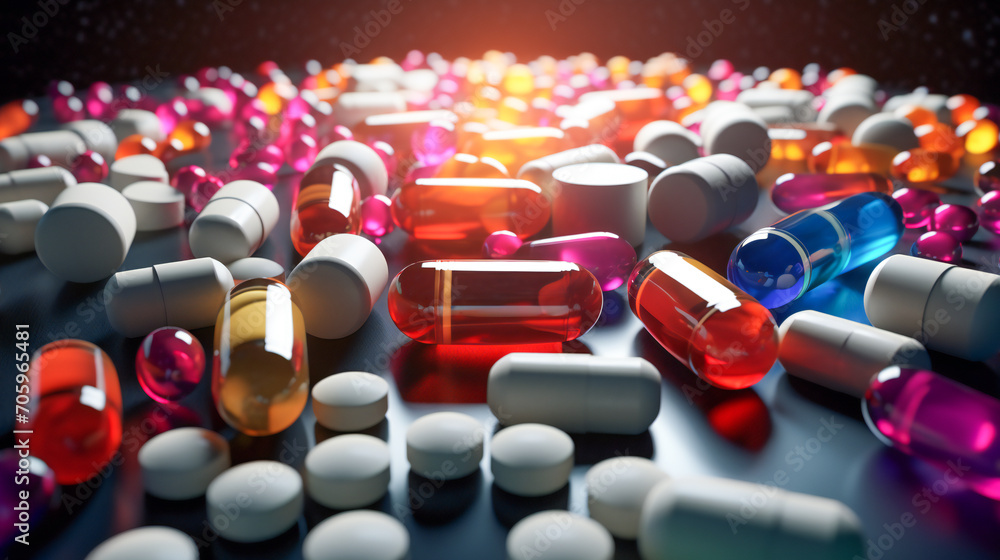 Fototapeta premium Colorful Pills and Medications
