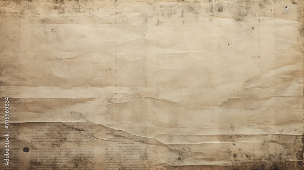 Vintage Grunge Newspaper Texture Background AI Generated