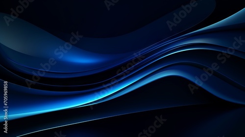 Abstract Blue Techno Background with Overlapping Layers and Glowing Lines AI Generated