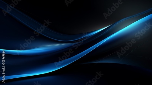 Abstract Blue Techno Background with Overlapping Layers and Glowing Lines AI Generated