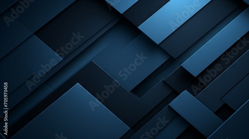 Dark Blue Abstract Background with Modern Corporate Concept and Square Element Shapes AI Generated