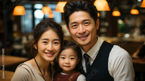 Warm Asian Family Scene.  Asian Home Happiness....