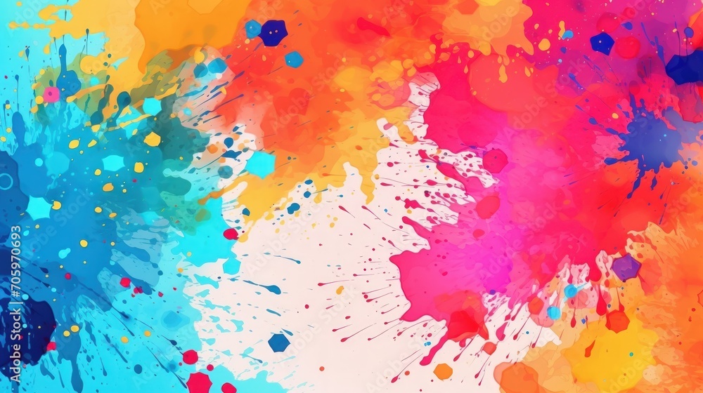 Colorful smooth splashes of paint watercolor style on a white background. Generate AI image