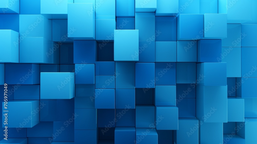 Minimalistic Clean Blue Squares Design Background AI Generated