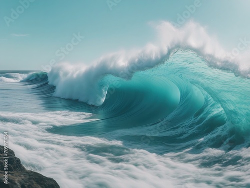 Wave breaking on the shore.