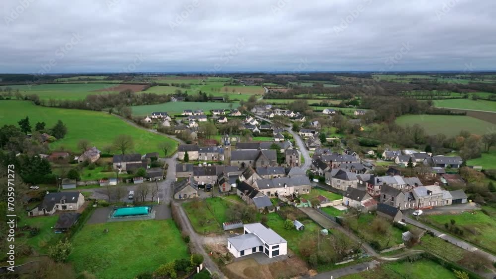 Janzé from above quintessential French countryside. Janzé from above quintessential French countryside.