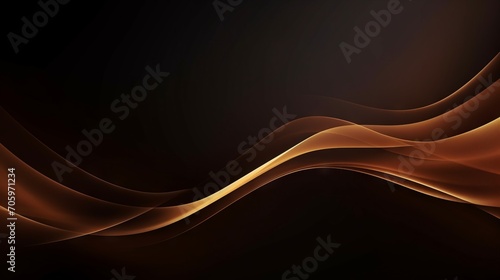Elegant Dark Brown Background with Golden Line and Lighting Effect Sparkle AI Generated