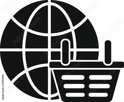 Global market basket icon simple vector. Nascent team. Platform fintech