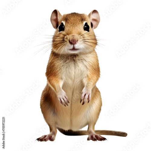 Mongolian_gerbil isolated on white and transparent background