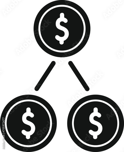 Online money graph icon simple vector. Merger direct. Portal dark