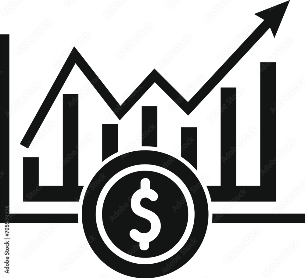 Graph chart nascent icon simple vector. Chart direct fintech. Service production Graph chart nascent icon simple vector. Chart direct fintech. Service production