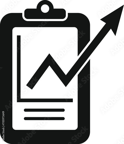 Clipboard rise up icon simple vector. Realization team. Service dark client