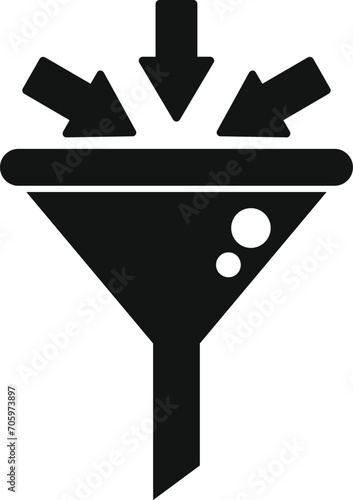 Finance funnel icon simple vector. Team nascent graph. Market platform rise