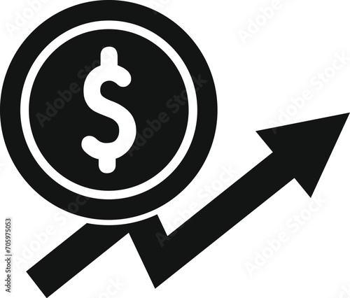 Money grow up icon simple vector. Service benefit. Financial portal