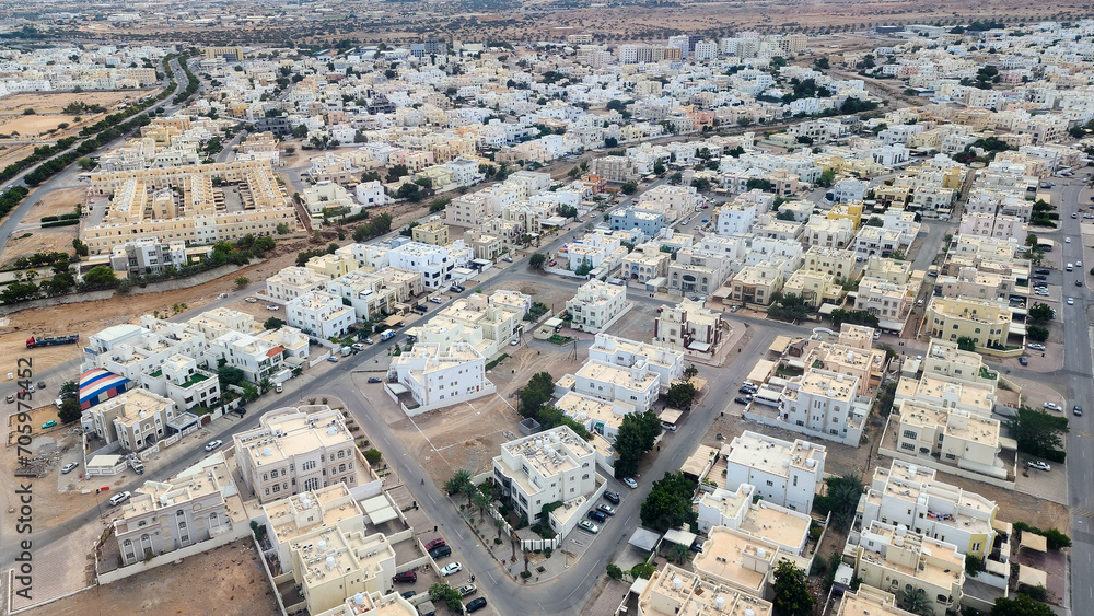 beautiful muscat city aerial view